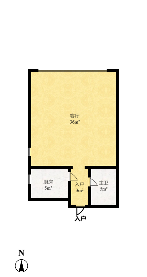 金科时代中心  1室1厅1卫    2100.0元/月户型图