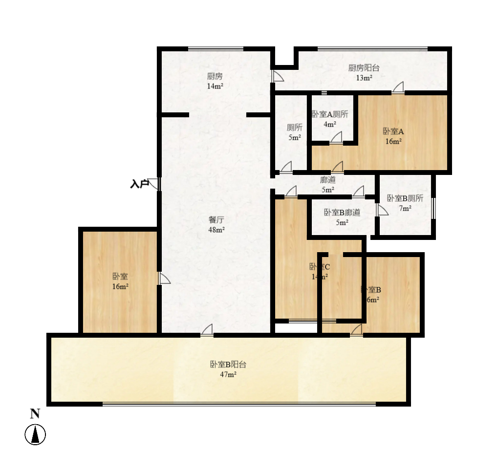 珠江颐德公馆 4室2厅2卫 10000.0元/月 珠江颐德公馆 4室2厅2卫 10000.0元/月户型图