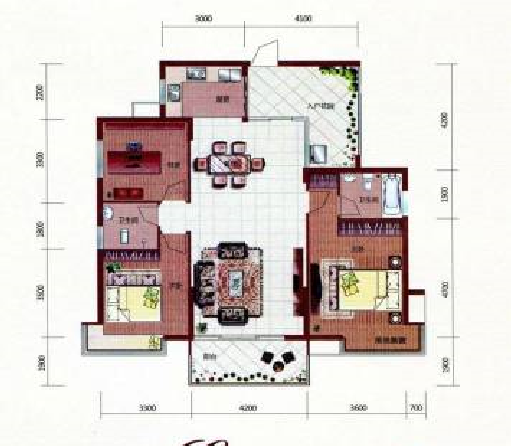 湘江名都  3室2厅2卫   69.00万