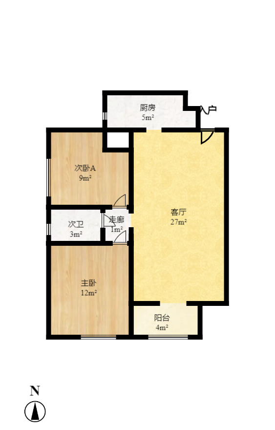 华润凤凰城二期  2室2厅1卫    72.0万室内图1