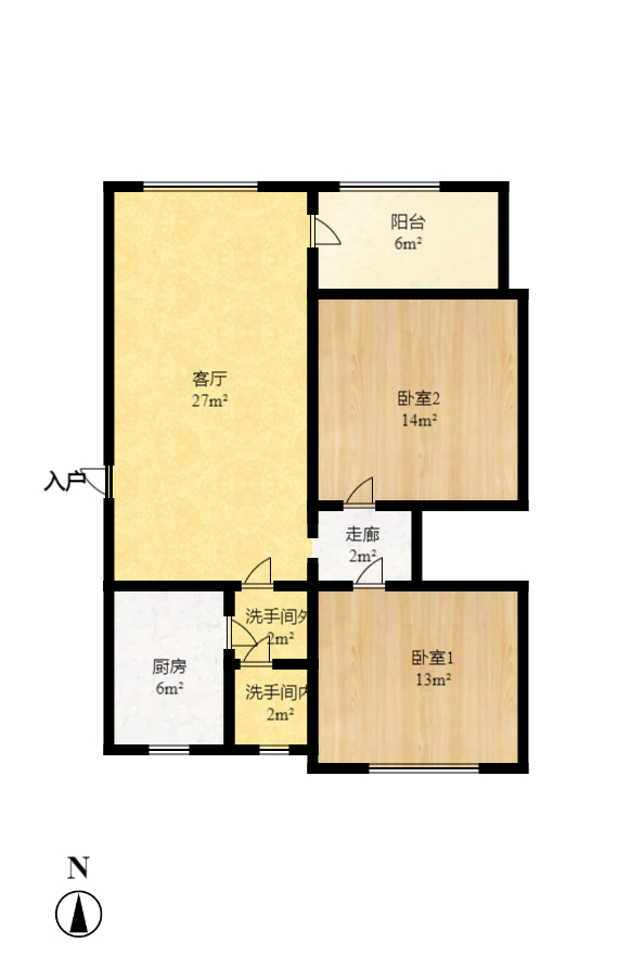 恒达花园 2室1厅1卫 2400.0元/月 恒达花园 2室1厅1卫 2400.0元/月户型图