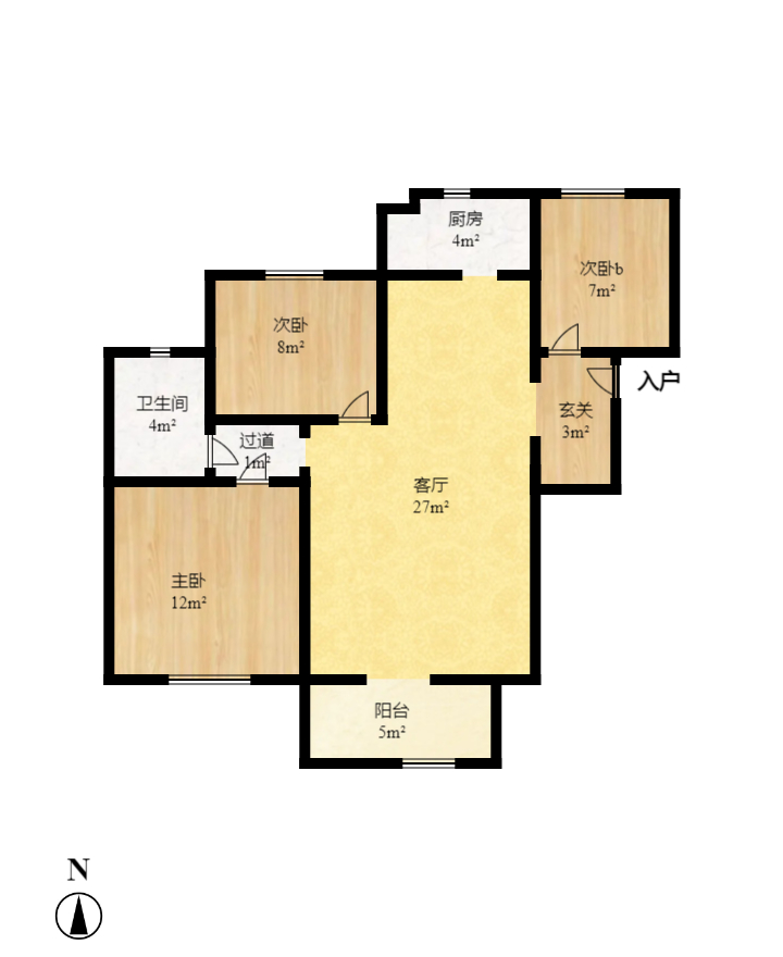 澳海澜庭 3室2厅1卫 1800.0元/月 澳海澜庭 3室2厅1卫 1800.0元/月户型图