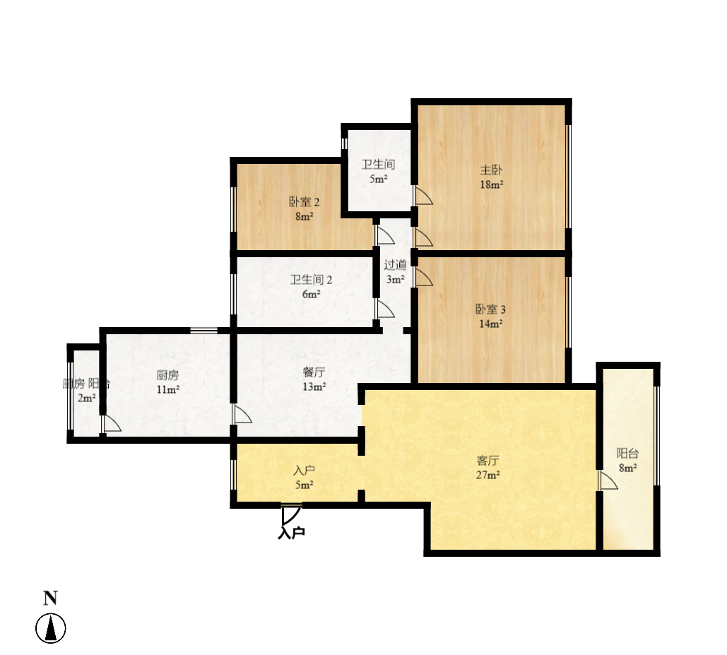 珠江花城一期桂苑  3室2厅2卫    2100.0元/月 珠江花城一期桂苑  3室2厅2卫    2100.0元/月户型图