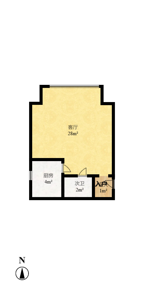 枫林家园  1室1厅1卫   50.90万室内图1