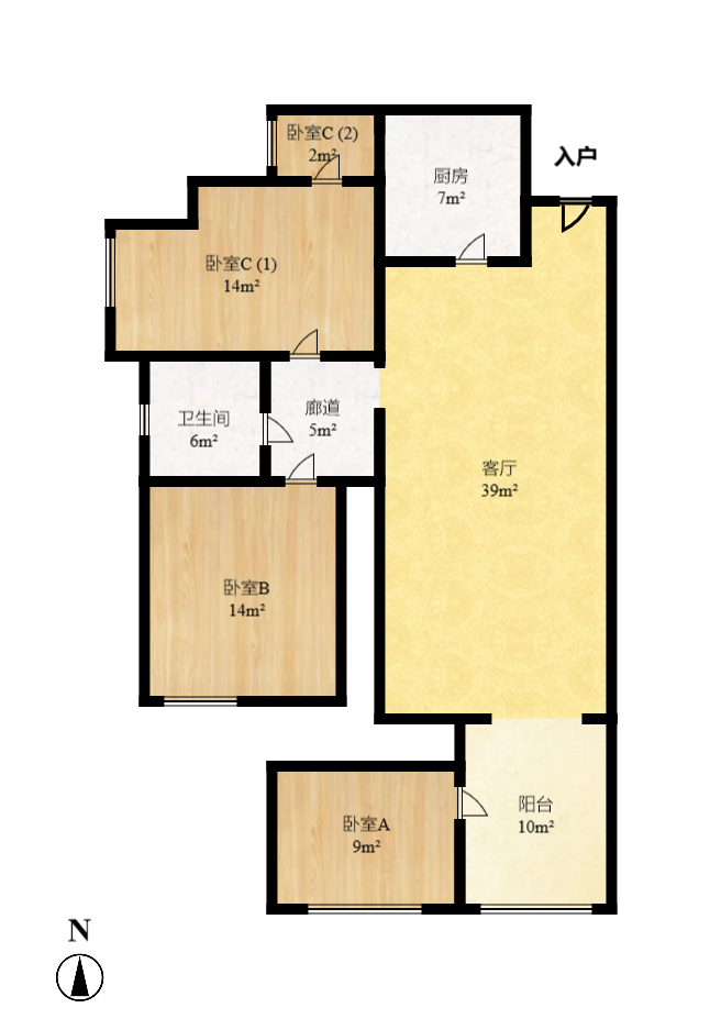 乾城(兴旺乾城) 3室1厅1卫 2700.0元/月 乾城(兴旺乾城) 3室1厅1卫 2700.0元/月户型图