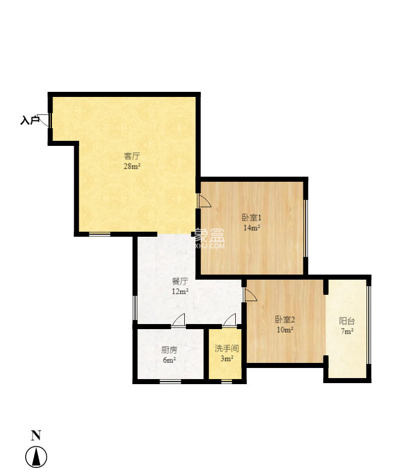 标准件厂宿舍（长沙标准件总厂宿舍）  2室1厅1卫   67.90万室内图1