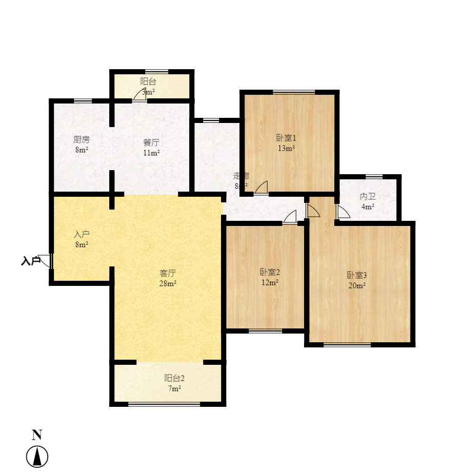 长房白沙湾  3室2厅2卫    165.0万室内图1