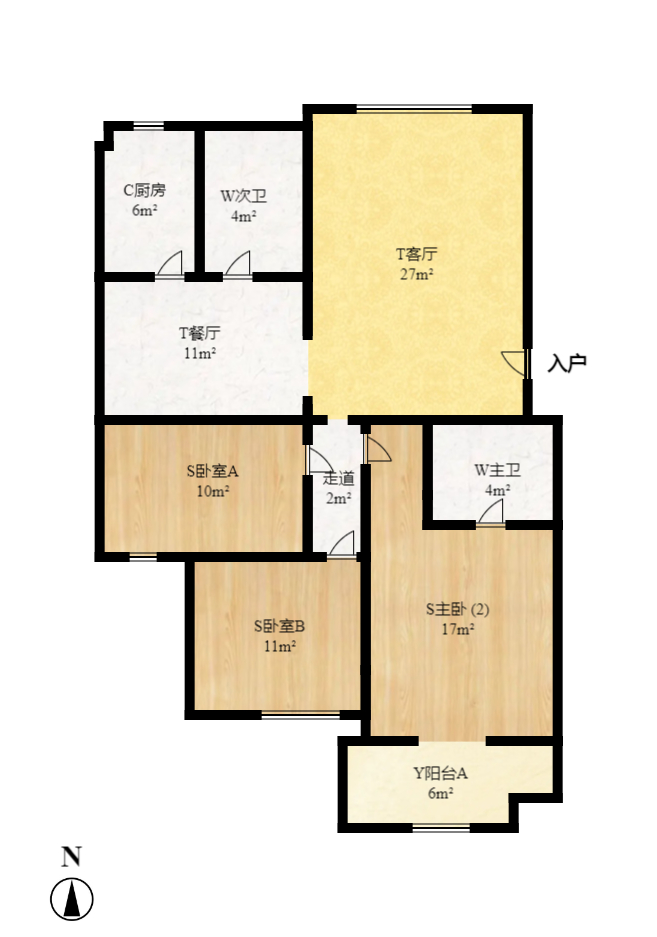 新星小区 3室2厅2卫 2000.0元/月 新星小区 3室2厅2卫 2000.0元/月户型图