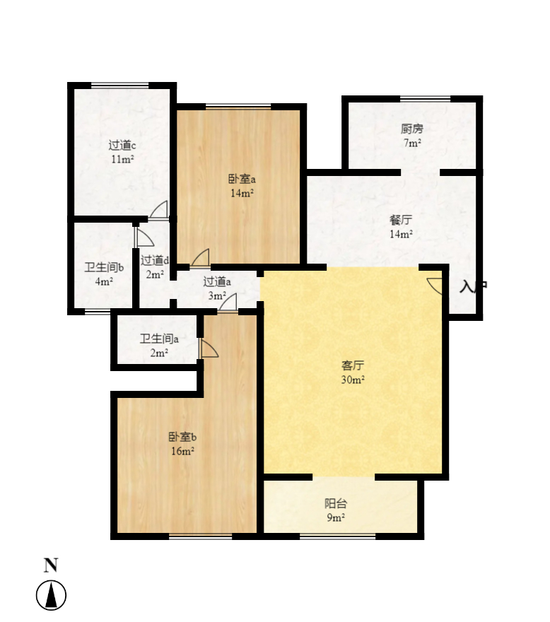 五矿格澜郡  3室2厅2卫    76.0万室内图1