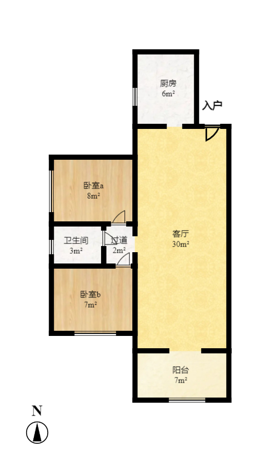 丰园城（鄱阳小区二期）  1室0厅0卫   2000.00元/月户型图