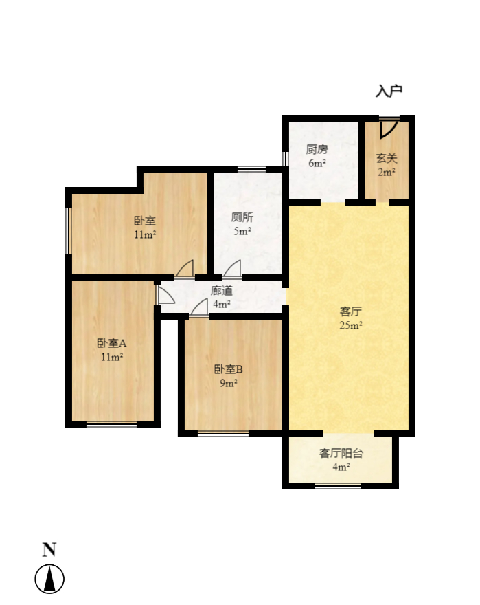 兰亭湾畔  3室2厅1卫    2800.0元/月室内图1
