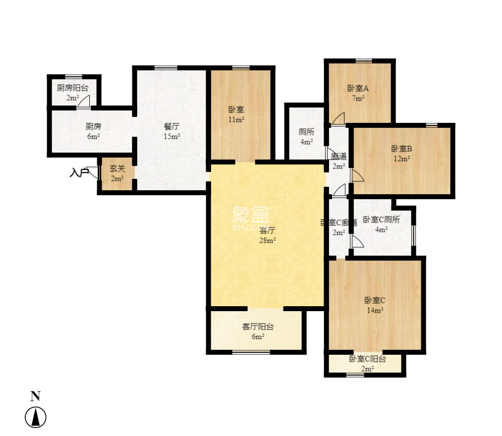 中海国际二期  3室2厅2卫    5800.0元/月 中海国际二期  3室2厅2卫    5800.0元/月户型图