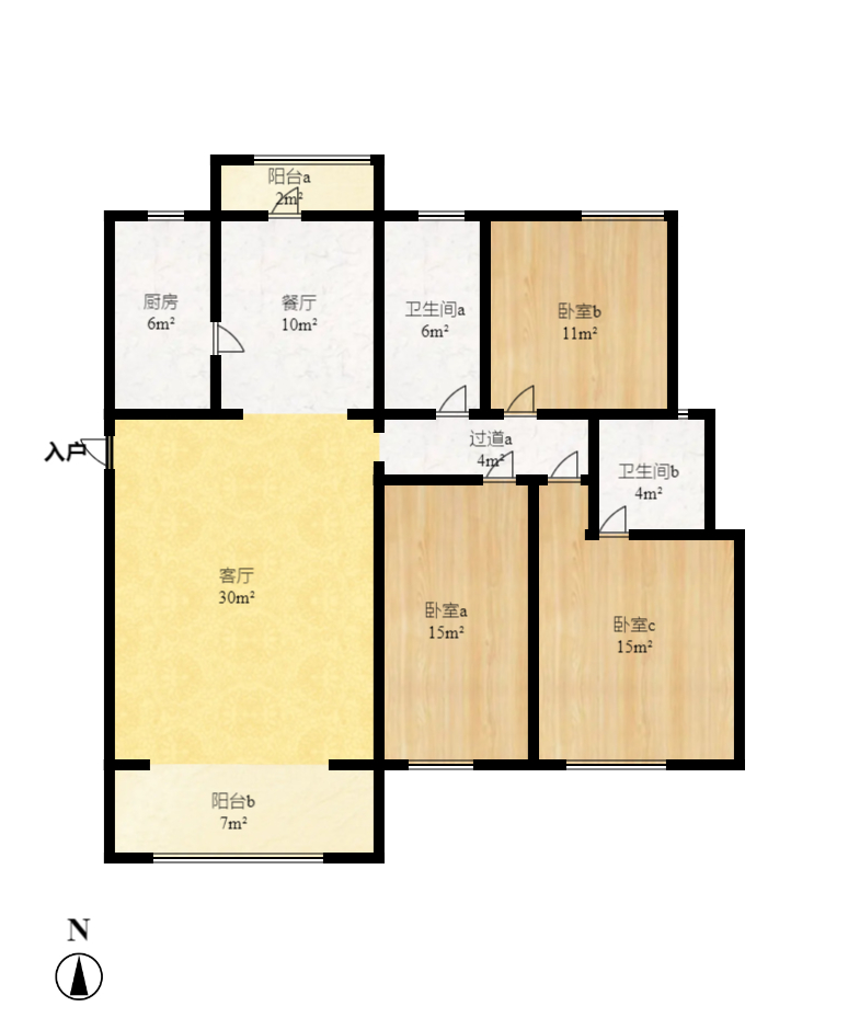 丰园城(鄱阳小区二期) 3室2厅2卫 2800.0元/月 丰园城(鄱阳小区二期) 3室2厅2卫 2800.0元/月户型图