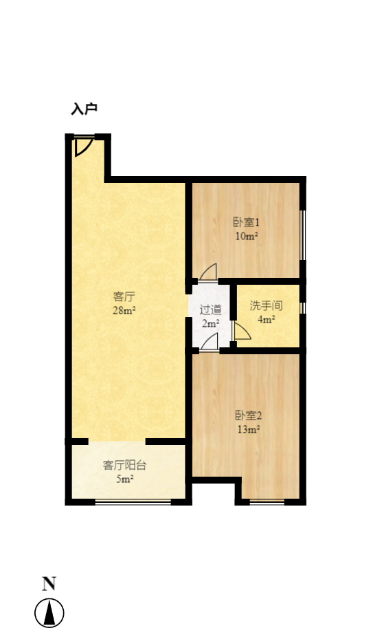 建发中央公园（建发美地）  3室1厅2卫   1200.00元/月户型图