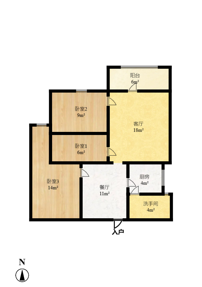 诺亚方舟大厦 3室2厅1卫 3000.0元/月 诺亚方舟大厦 3室2厅1卫 3000.0元/月户型图