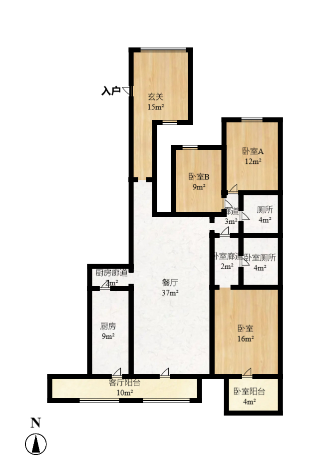 阳光100二期 5室2厅2卫 4500.0元/月 阳光100二期 5室2厅2卫 4500.0元/月户型图