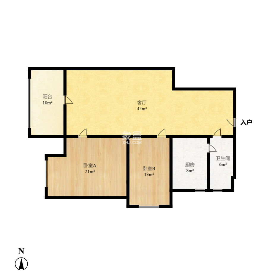 华盛家园  2室2厅1卫   70.00万