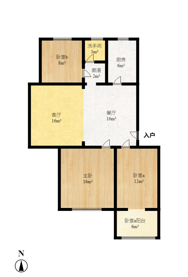 桔洲新苑(桔洲印象) 3室2厅1卫 2000.0元/月 桔洲新苑(桔洲印象) 3室2厅1卫 2000.0元/月户型图