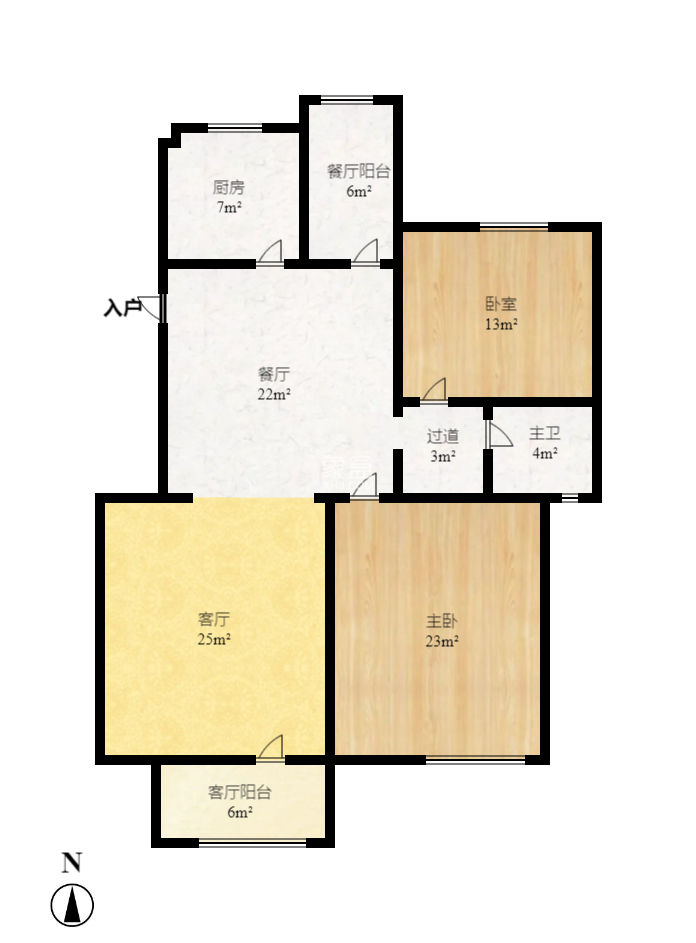 筑梦园  2室2厅1卫    62.5万