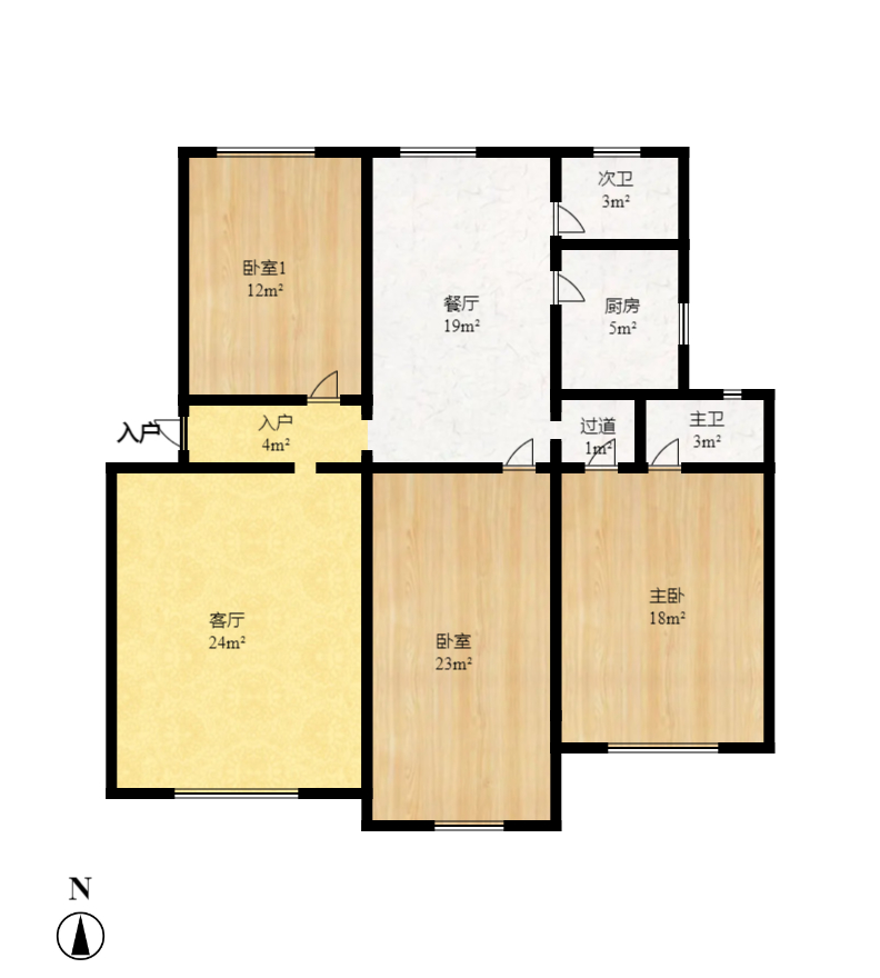 军安苑小区  4室2厅2卫   2500.00元/月户型图