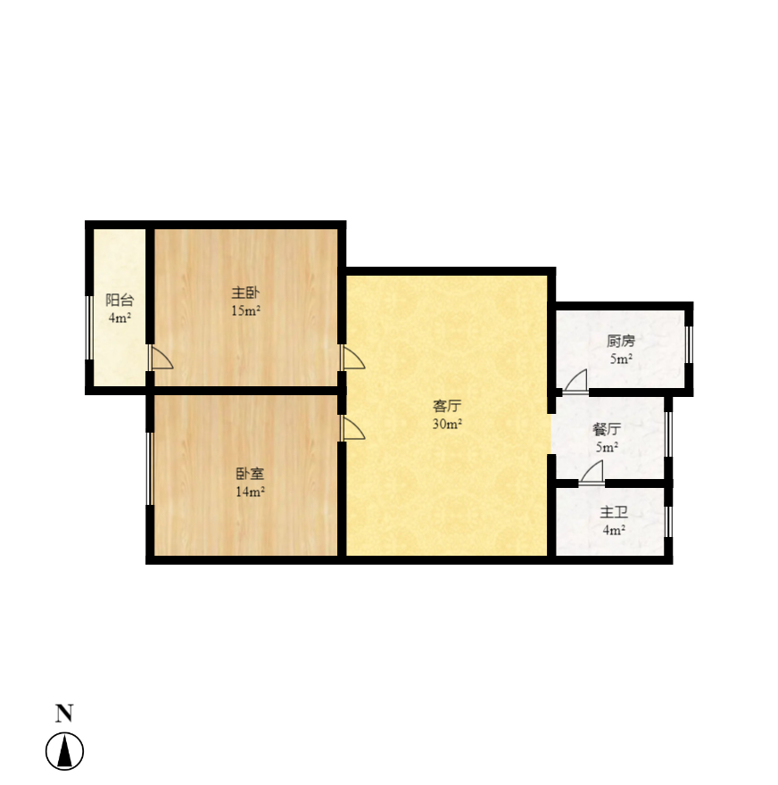 鑫邮小区  2室2厅1卫   1600.00元/月室内图1