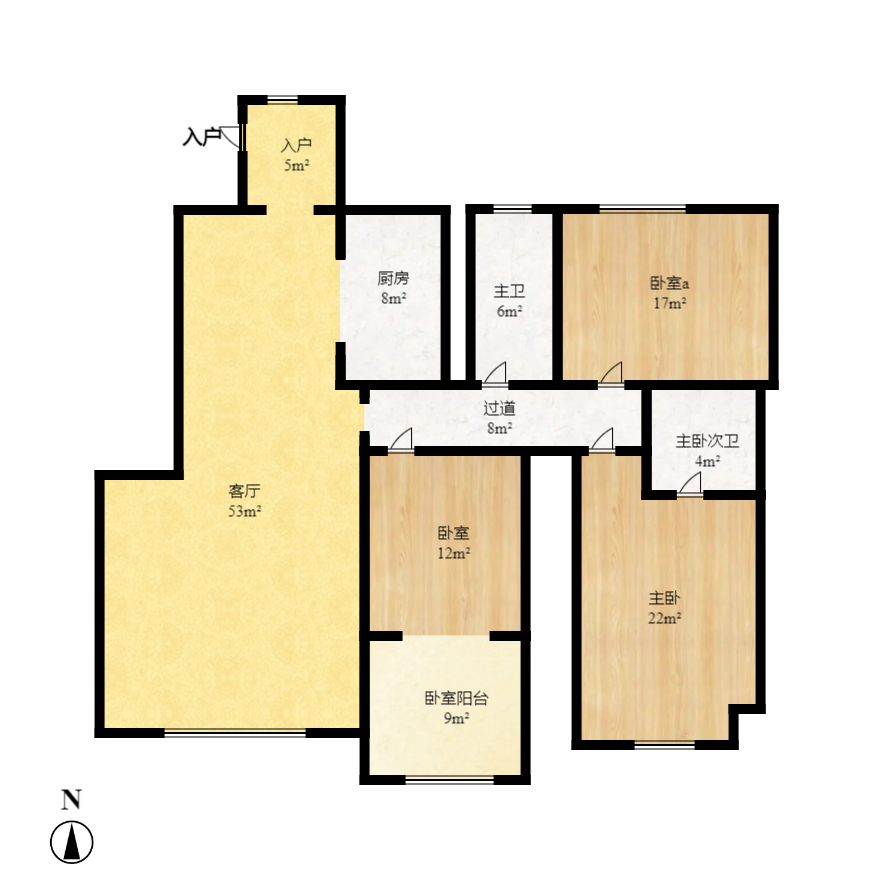 世景华庭  3室2厅1卫   82.80万室内图1