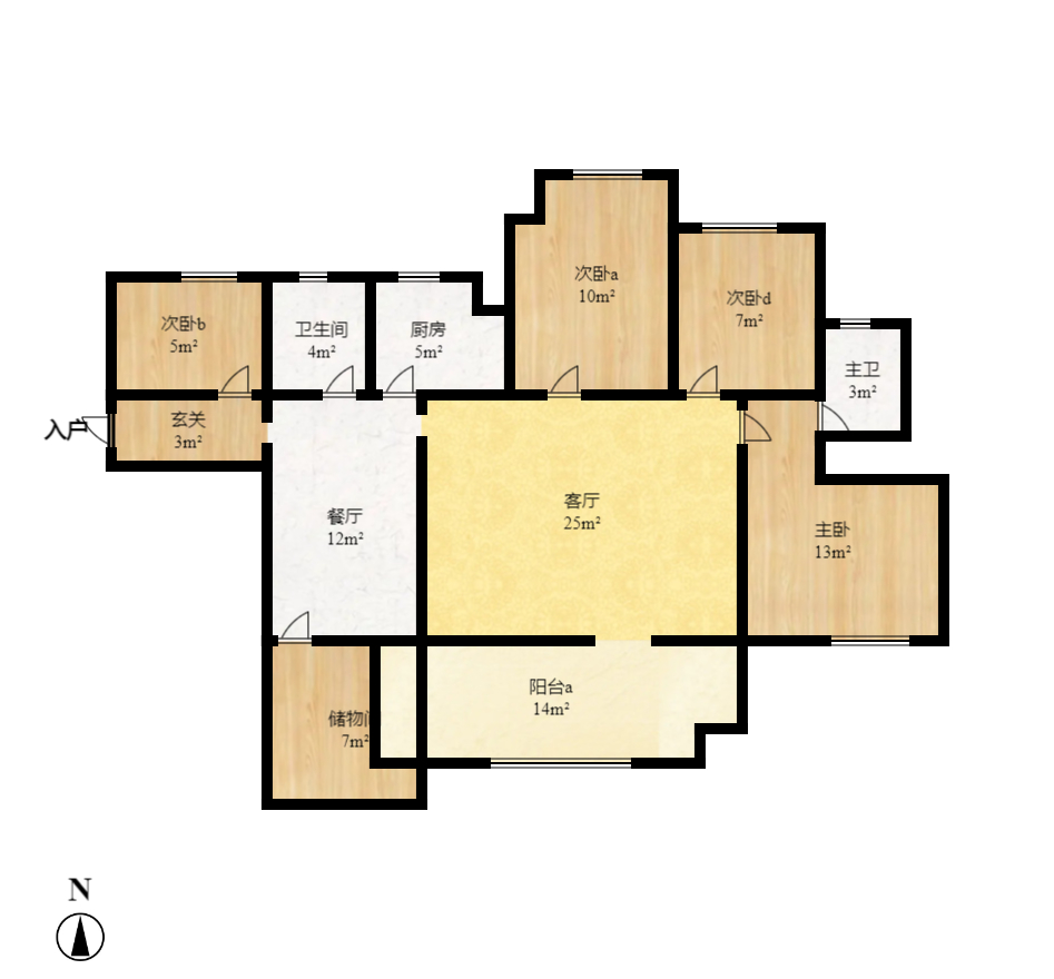 浩龙音乐界 3室2厅1卫 88.0万 浩龙音乐界 3室2厅1卫 88.0万户型图