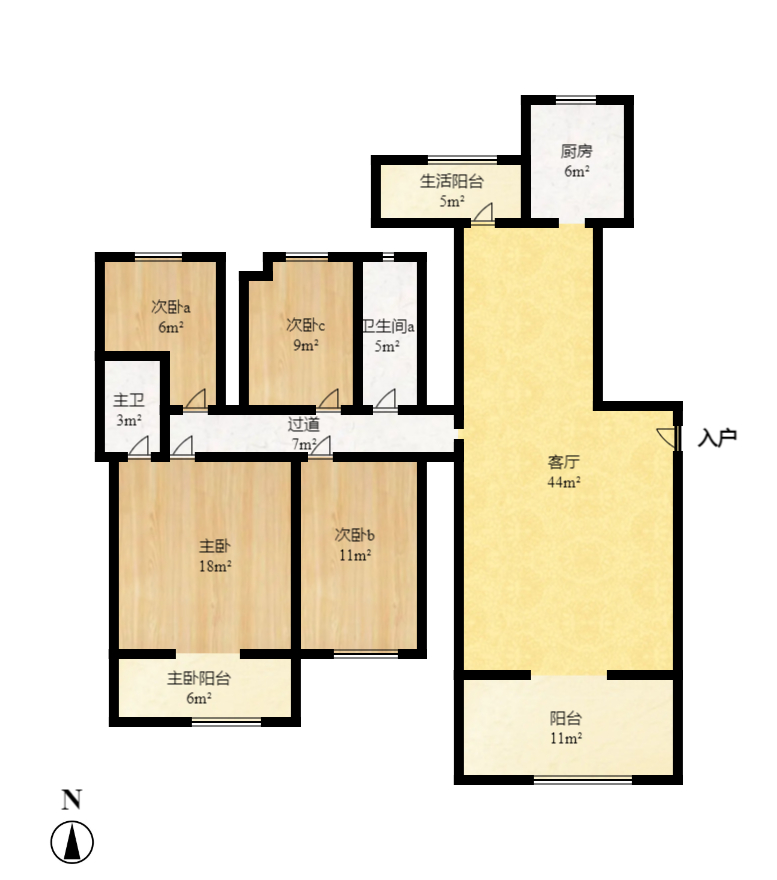 润和又一城 4室2厅2卫 2500.0元/月 润和又一城 4室2厅2卫 2500.0元/月户型图