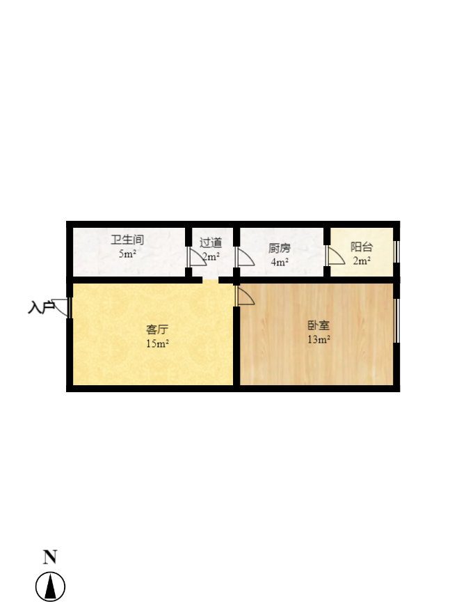 北辰三角洲E3区  1室1厅1卫    2700.0元/月室内图1