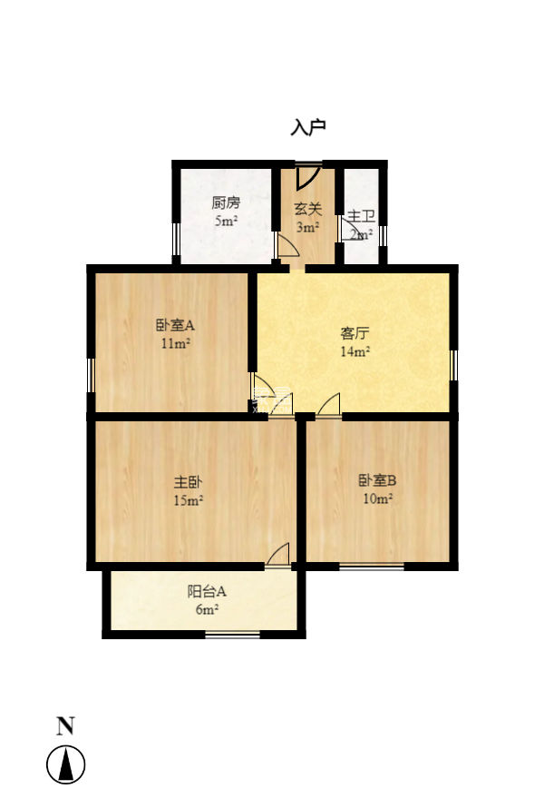 湖南工业贸易学校  3室2厅1卫   53.80万