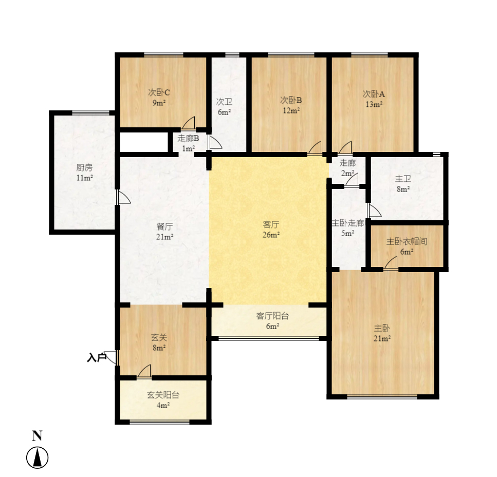 中建芙蓉和苑  1室2厅2卫    5000.0元/月户型图