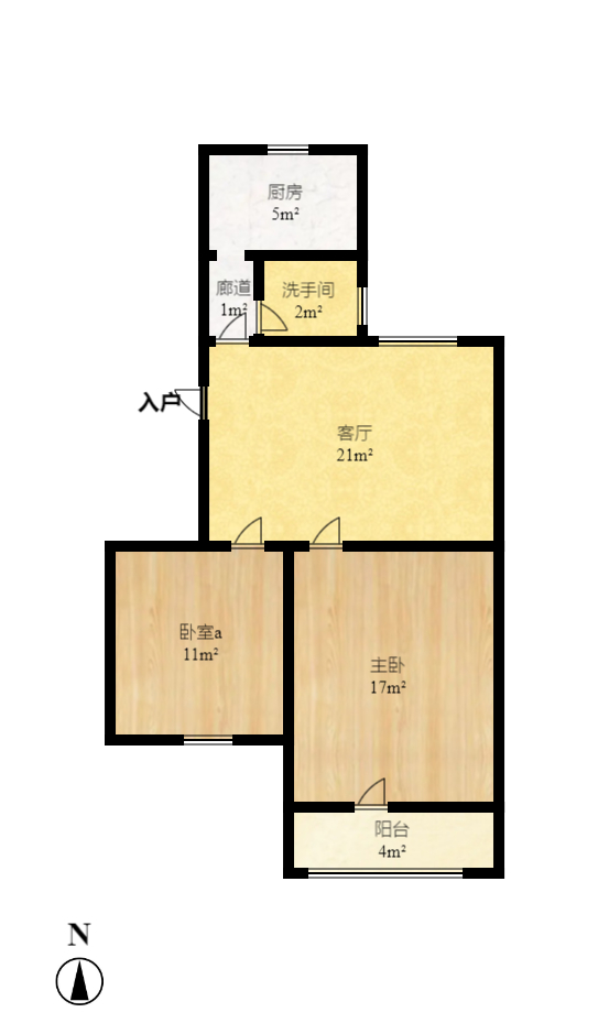 航天大院 2室1厅0卫 1400.0元/月 航天大院 2室1厅0卫 1400.0元/月户型图