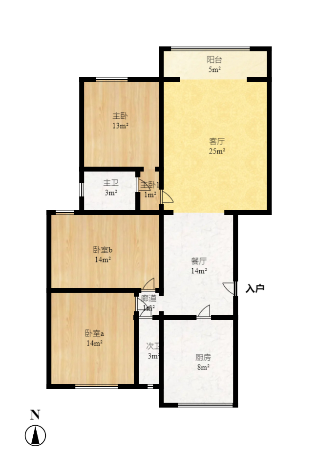 麓谷E家人  3室0厅0卫   2500.00元/月户型图