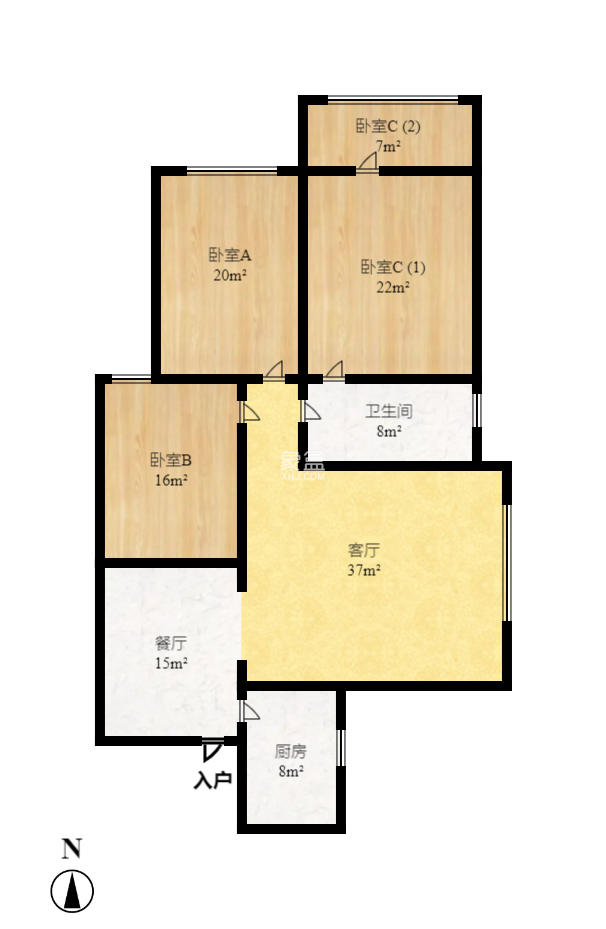 浦沅生活一区  3室2厅1卫   2900.00元/月室内图1