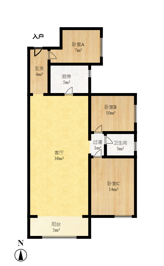 明珠苑 3室2厅1卫 2500.0元/月 明珠苑 3室2厅1卫 2500.0元/月户型图