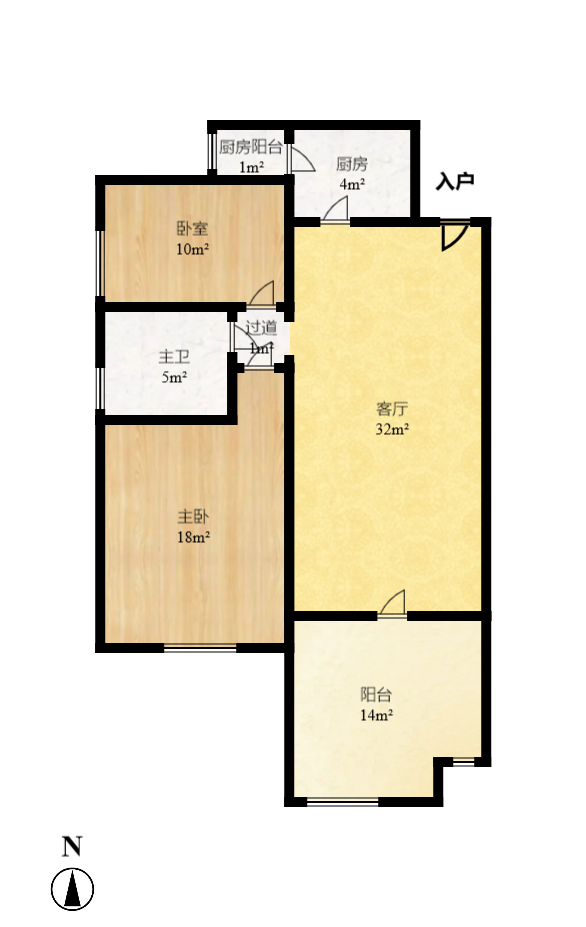 万象新天 1室1厅1卫 4500.0元/月 万象新天 1室1厅1卫 4500.0元/月户型图
