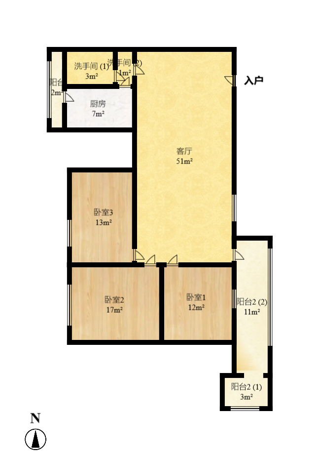 方正证券 2室2厅1卫 2000.0元/月 方正证券 2室2厅1卫 2000.0元/月户型图