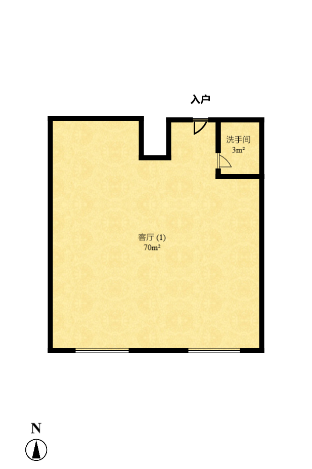 万博汇  1室1厅1卫   55.00万室内图1