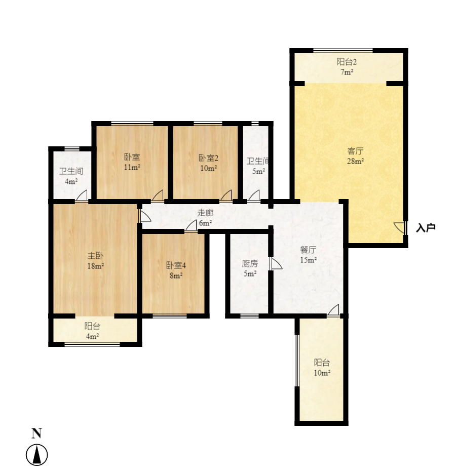 时代星城 4室2厅2卫 3000.0元/月 时代星城 4室2厅2卫 3000.0元/月户型图