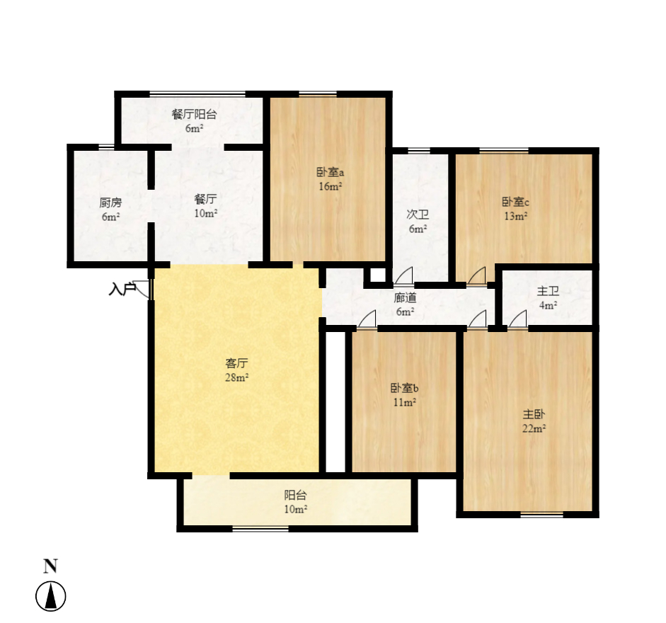 翡翠华庭  4室2厅2卫   163.80万室内图1