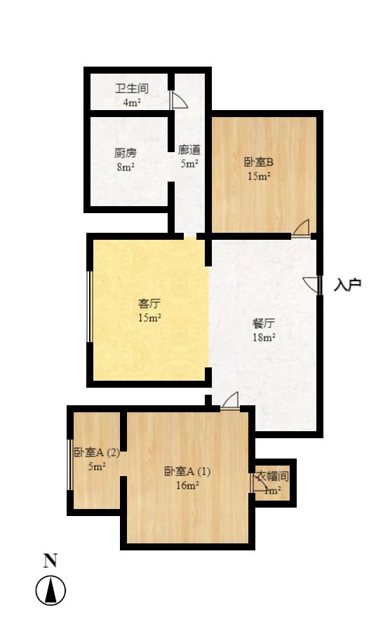 芙蓉蓉苑  2室2厅1卫    66.0万室内图1