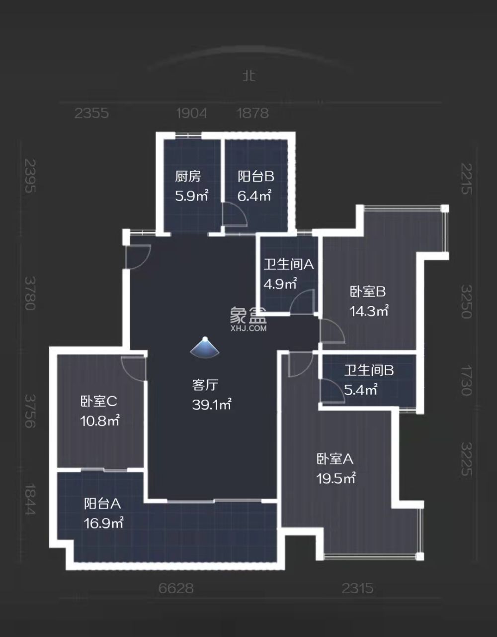 山水文园  3室2厅2卫   85.00万