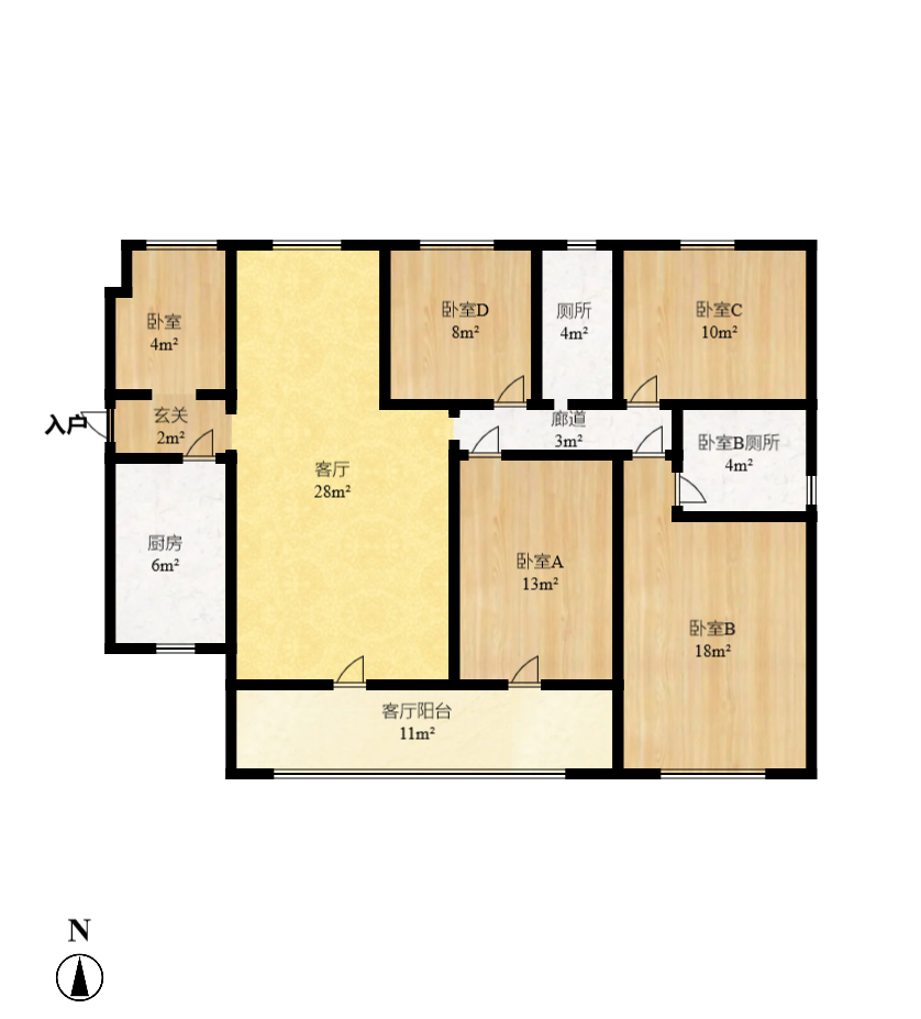 兰亭湾畔  4室2厅2卫    3200.0元/月 兰亭湾畔  4室2厅2卫    3200.0元/月户型图