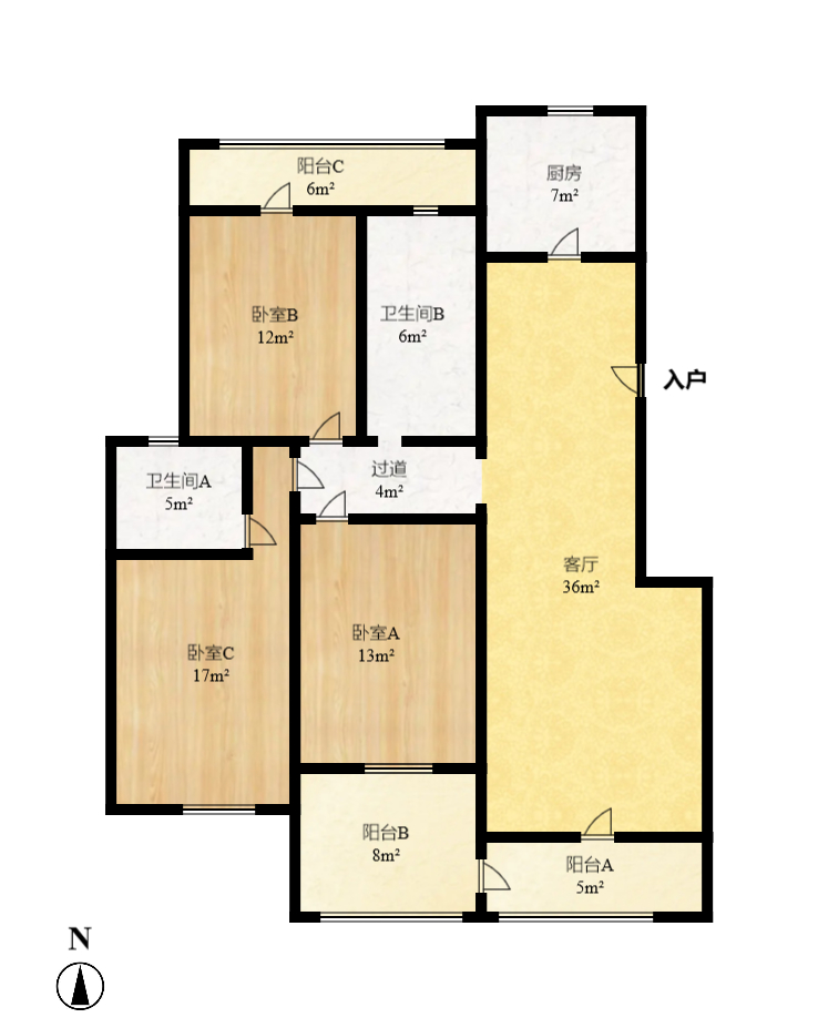 学府华庭 4室1厅1卫 2000.0元/月 学府华庭 4室1厅1卫 2000.0元/月户型图