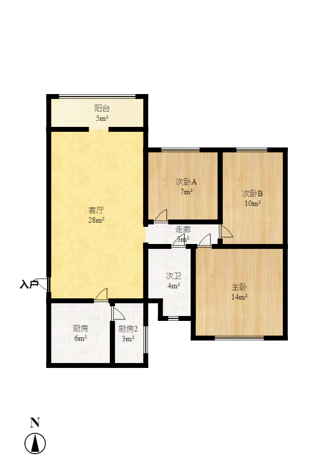 恒大翡翠華庭  3室2廳1衛(wèi)    113.0萬室內(nèi)圖1