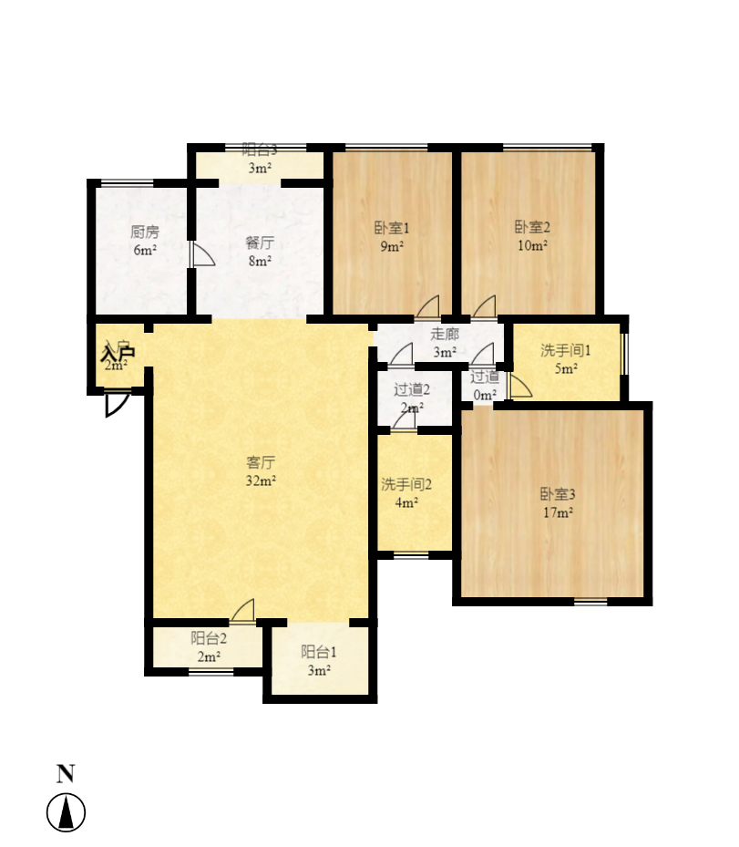 山水庭院  3室2厅2卫    2200.0元/月 山水庭院  3室2厅2卫    2200.0元/月户型图