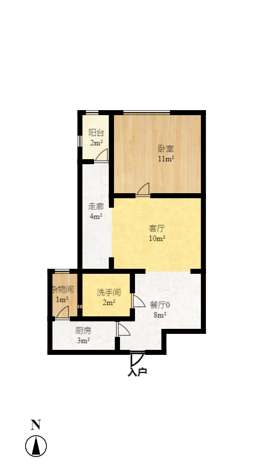 金领家族  1室1厅1卫    42.8万室内图1