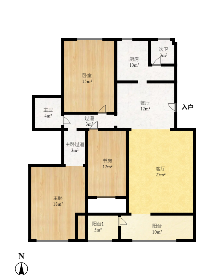 电信花园  1室0厅0卫    2300.0元/月户型图