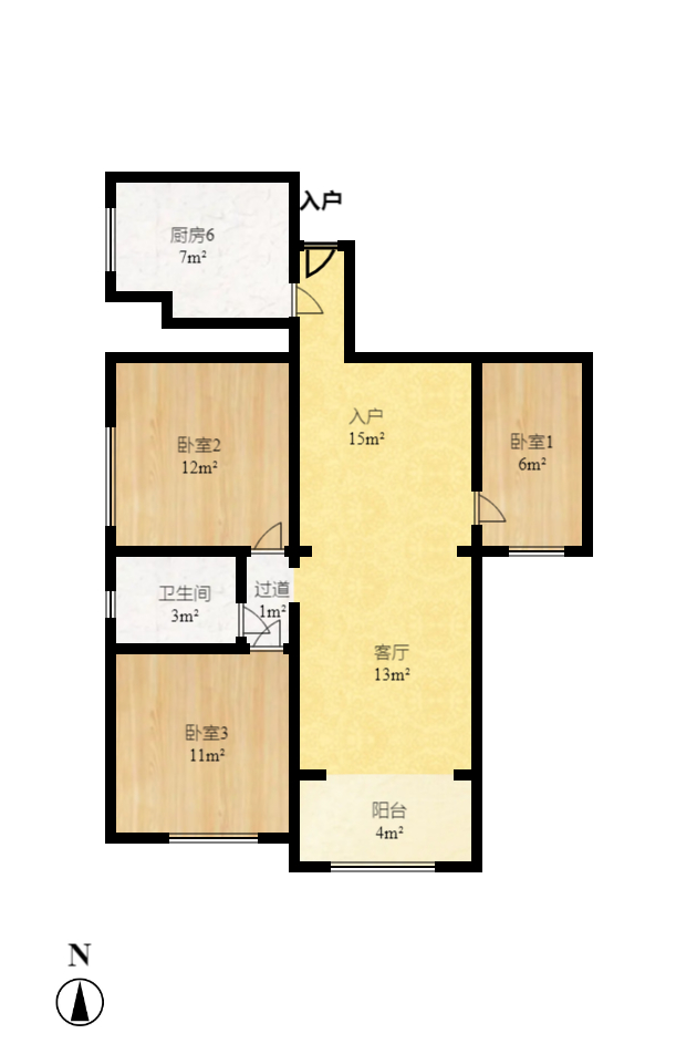 钱隆世家 3室2厅2卫 2280.0元/月 钱隆世家 3室2厅2卫 2280.0元/月户型图