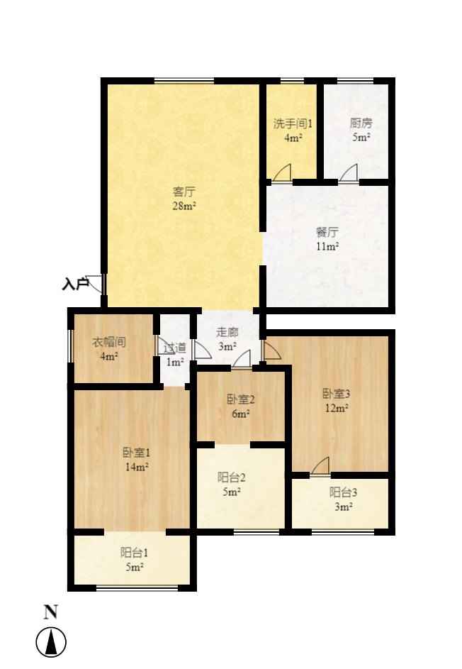 恒盛佳苑 2室1厅1卫 1550.0元/月 恒盛佳苑 2室1厅1卫 1550.0元/月户型图